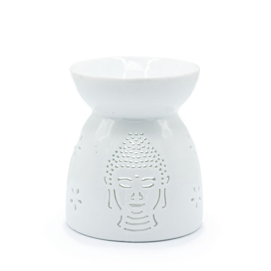 Duftöllampe mit Buddha-Motiv – Weiß
