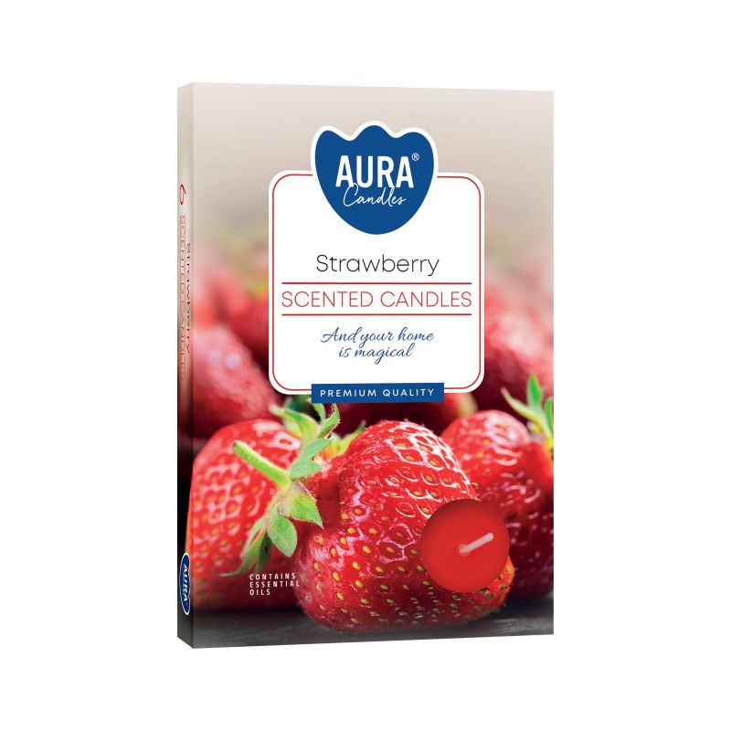 6er-Set Duftteelichter – Erdbeere