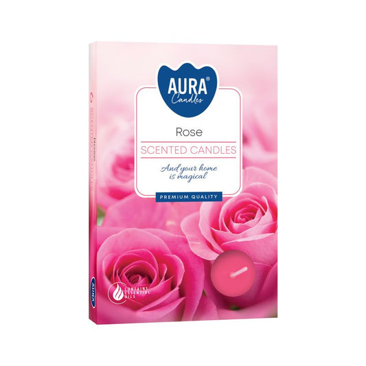 6er-Set Duftteelichter – Rose