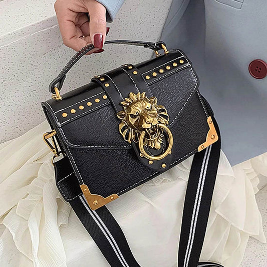 Bolso cuadrado con cabeza de león - Kamivashop