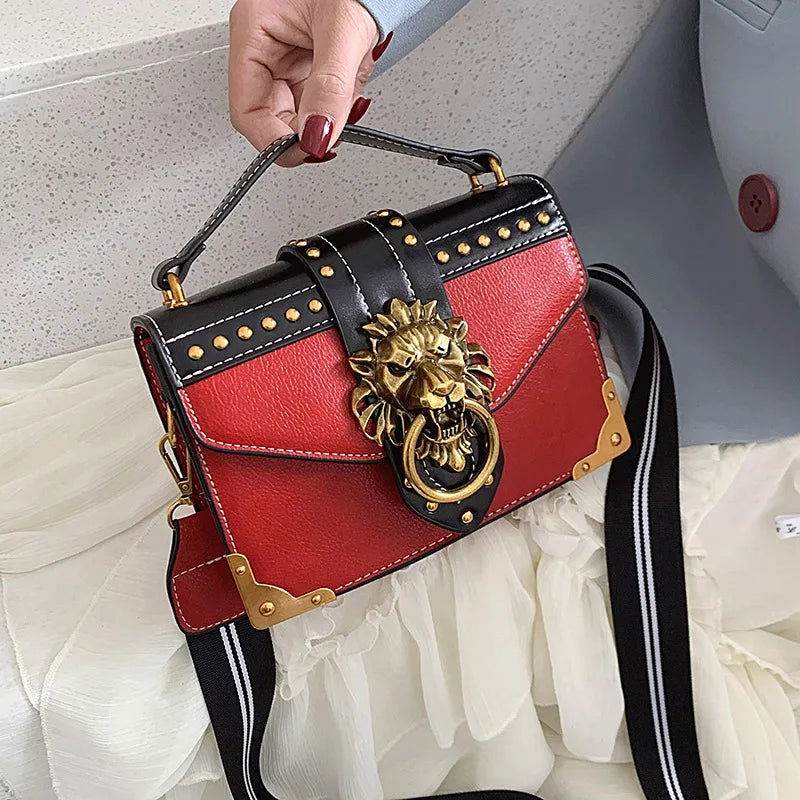Bolso cuadrado con cabeza de león - Kamivashop