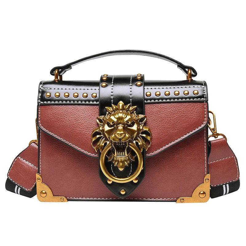 Bolso cuadrado con cabeza de león - Kamivashop