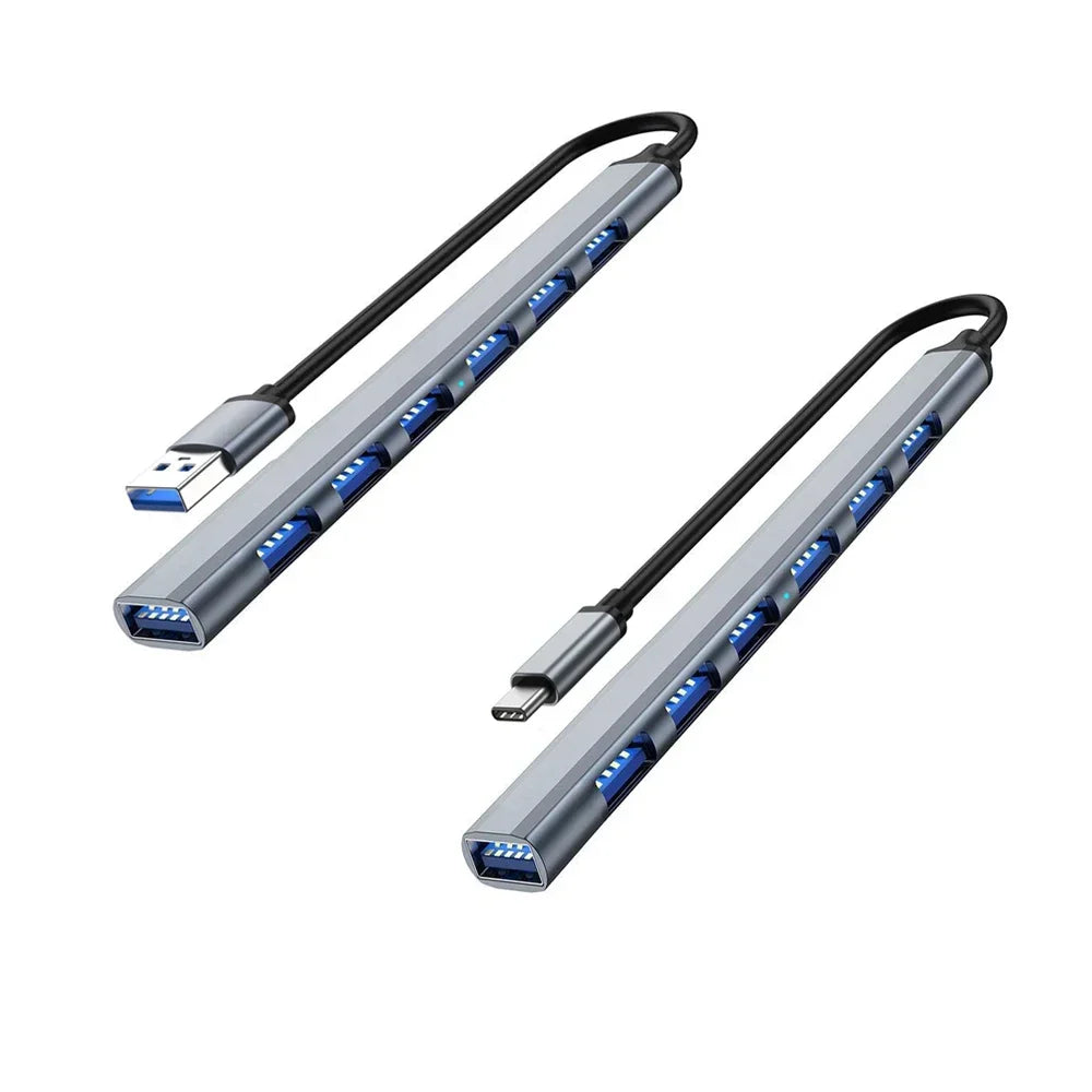 Hub USB 3.0 de 7 Puertos con Adaptador USB-C