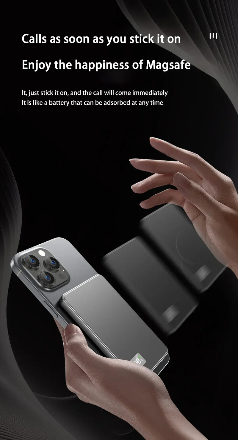 Power Bank Magnético Inalámbrico PD 22.5W – Carga Rápida para iPhone y Samsung