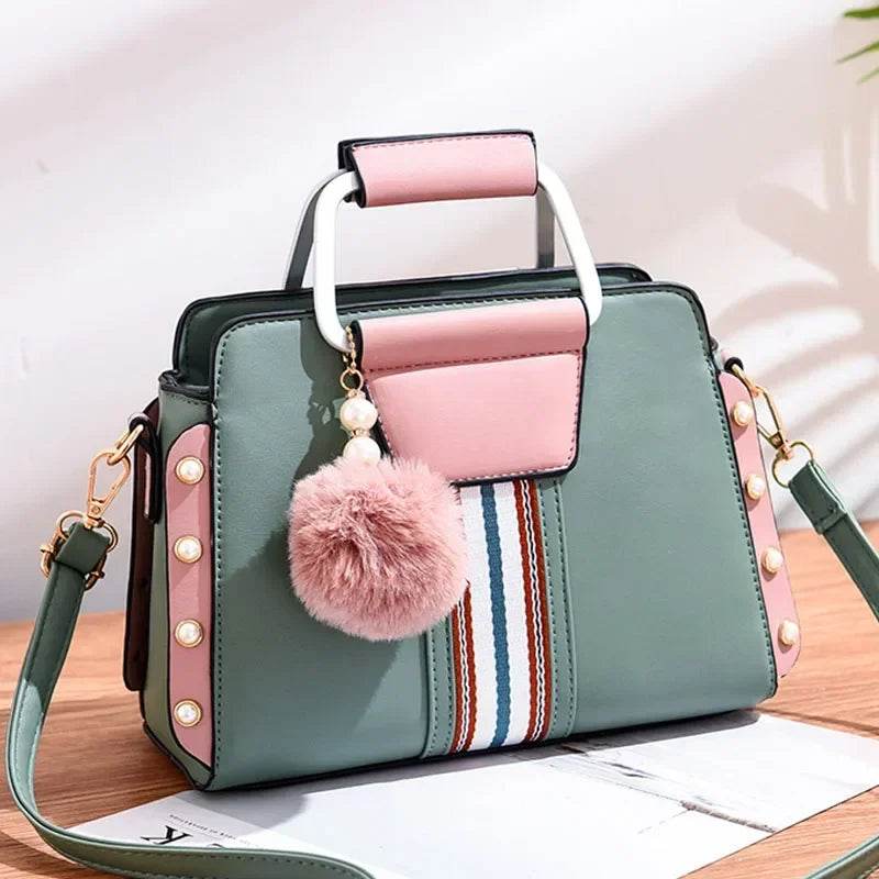 Bolso doble color con pompón - Kamivashop