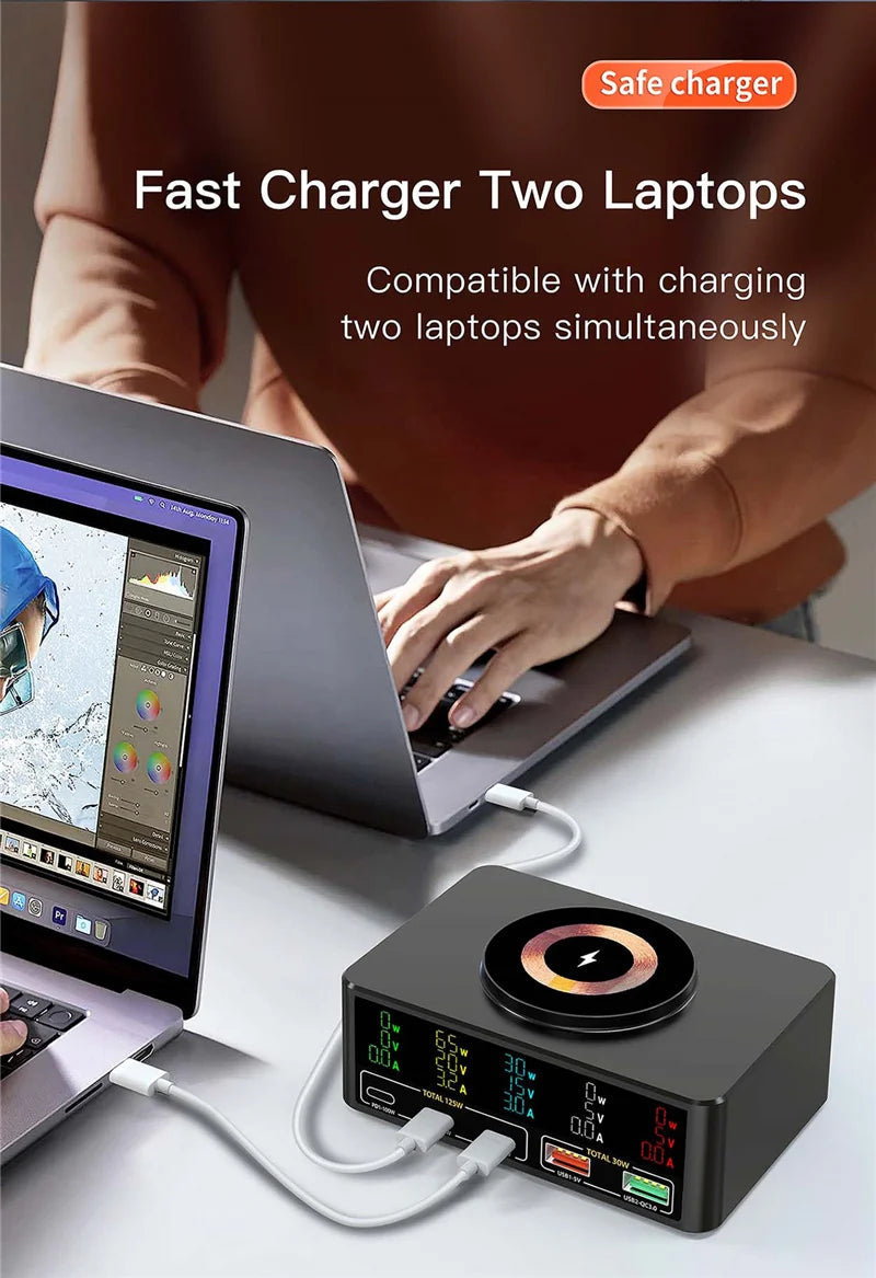 Cargador GaN USB-C 1080W con PD 3.0 y PPS – Estación de Carga Rápida para Portátil y Móvil