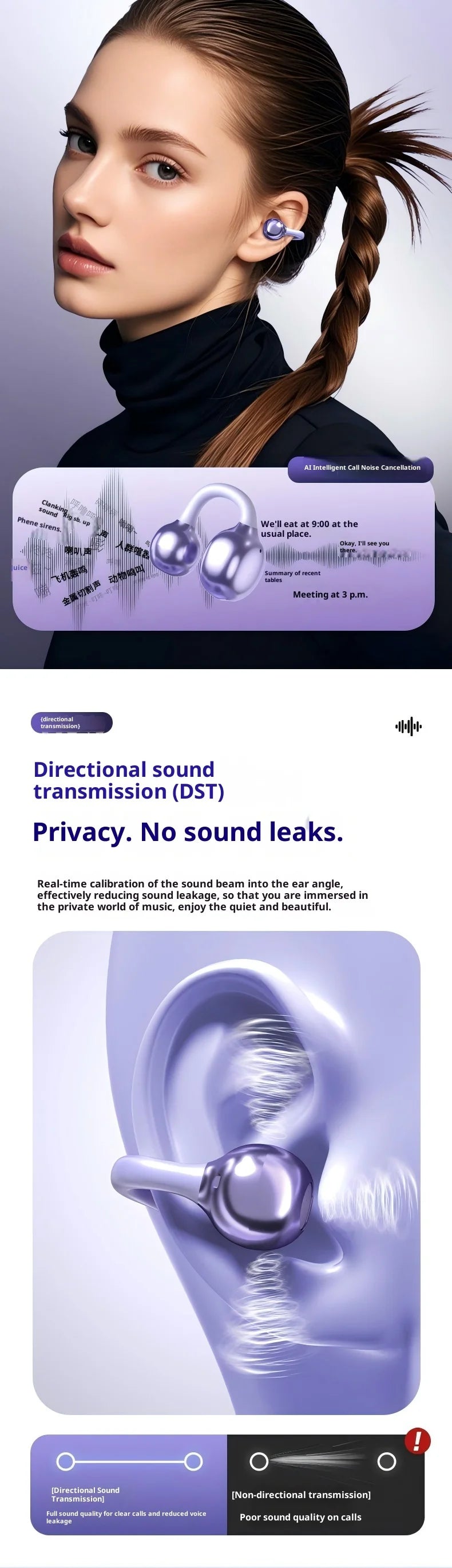 Auriculares Bluetooth Sony OWS con Clip para Deportes y Gaming