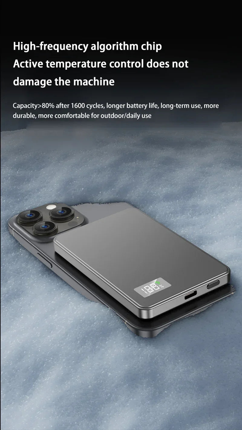 Power Bank Magnético Inalámbrico PD 22.5W – Carga Rápida para iPhone y Samsung