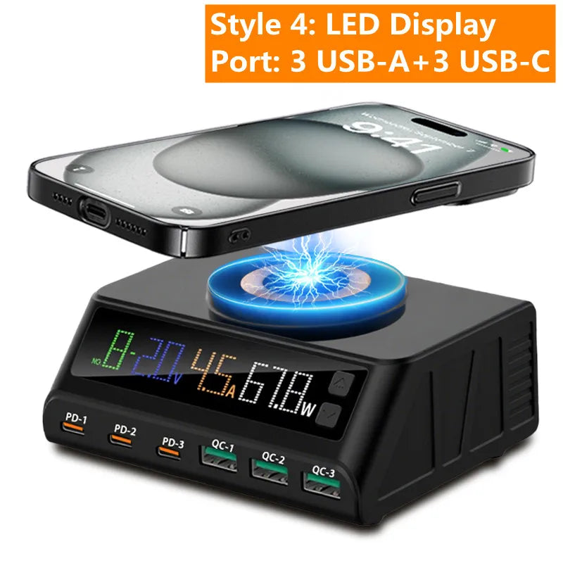 Cargador GaN USB-C 1080W con PD 3.0 y PPS – Estación de Carga Rápida para Portátil y Móvil