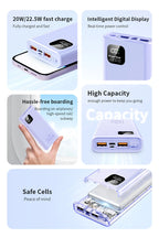 Power Bank Portátil 500000mAh con Carga Súper Rápida 140W – Batería Externa para iPhone, Samsung, Xiaomi y Huawei