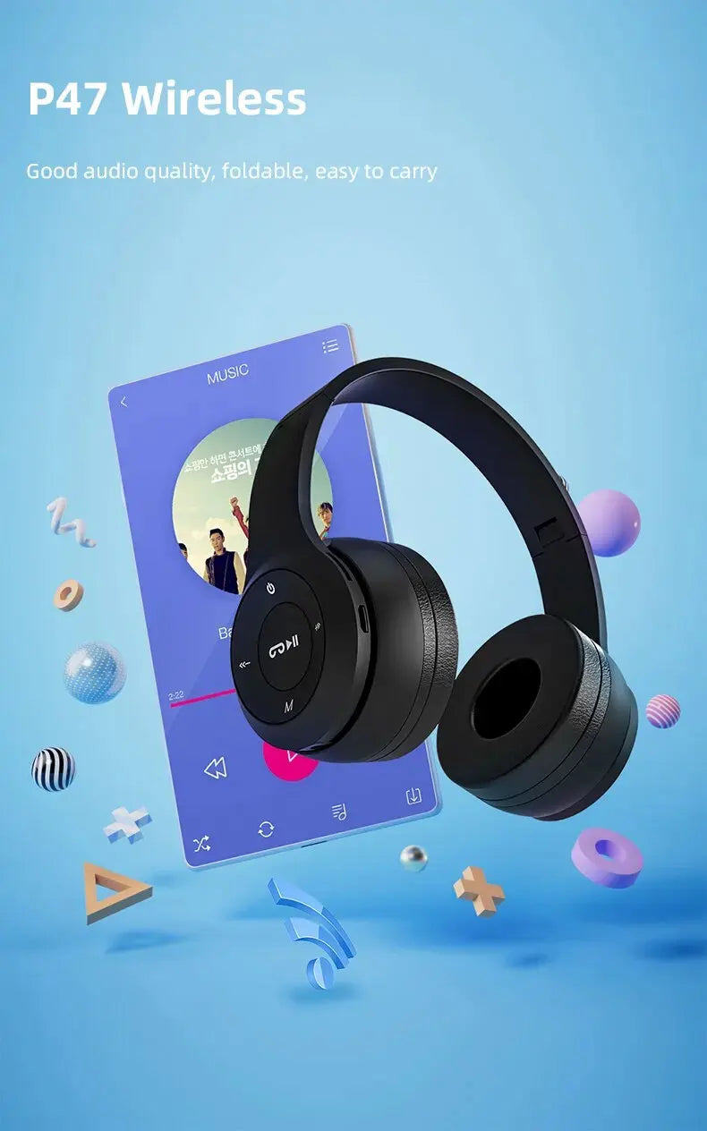 Auriculares Bluetooth P47 5.0 Plegables con Cancelación de Ruido
