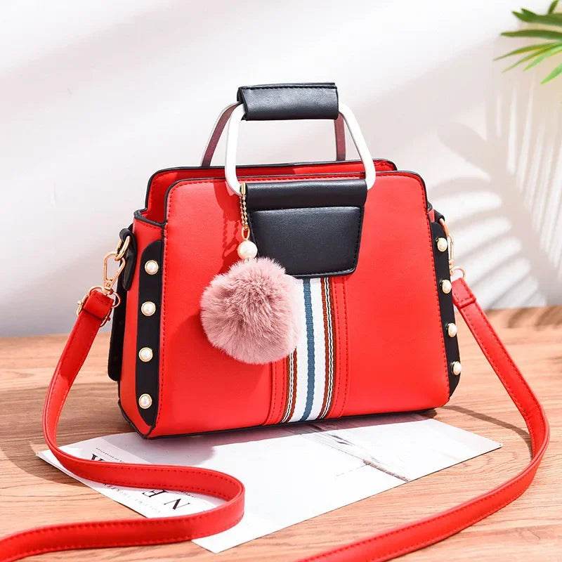 Bolso doble color con pompón - Kamivashop
