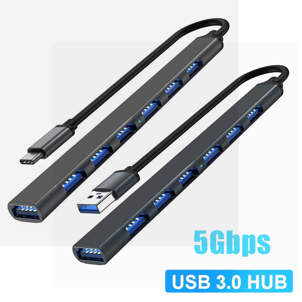 Hub USB 3.0 de 7 Puertos con Adaptador USB-C