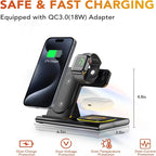 Soporte de Carga Inalámbrica 3 en 1 Plegable para iPhone, Apple Watch y AirPods