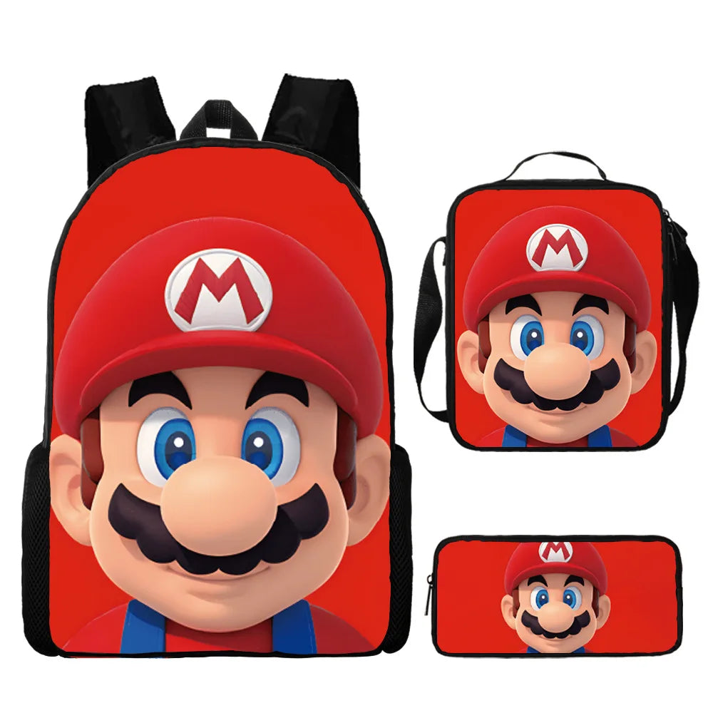 Mochila 3PC-Set 3D Mario Bros - Kamivashop