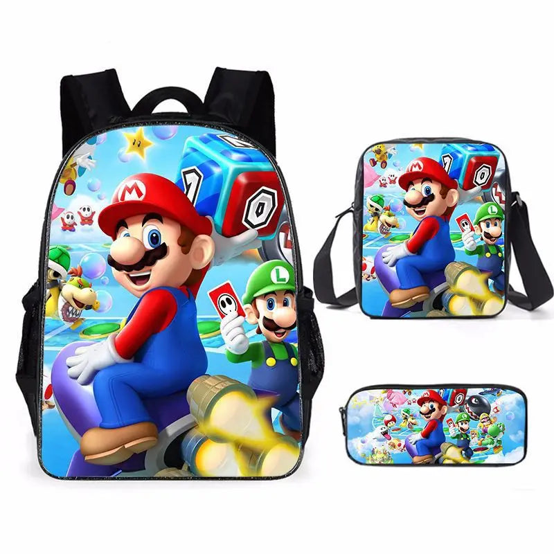Mochila 3PC-Set 3D Mario Bros - Kamivashop