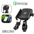 Soporte de Móvil para Moto con Carga Inalámbrica Rápida y USB