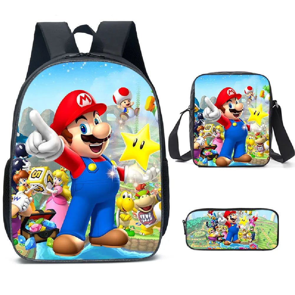 Mochila 3PC-Set 3D Mario Bros - Kamivashop