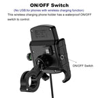 Soporte de Móvil para Moto con Carga Inalámbrica Rápida y USB