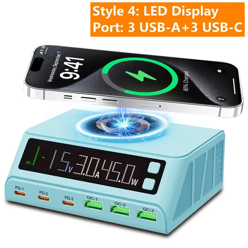 Cargador GaN USB-C 1080W con PD 3.0 y PPS – Estación de Carga Rápida para Portátil y Móvil