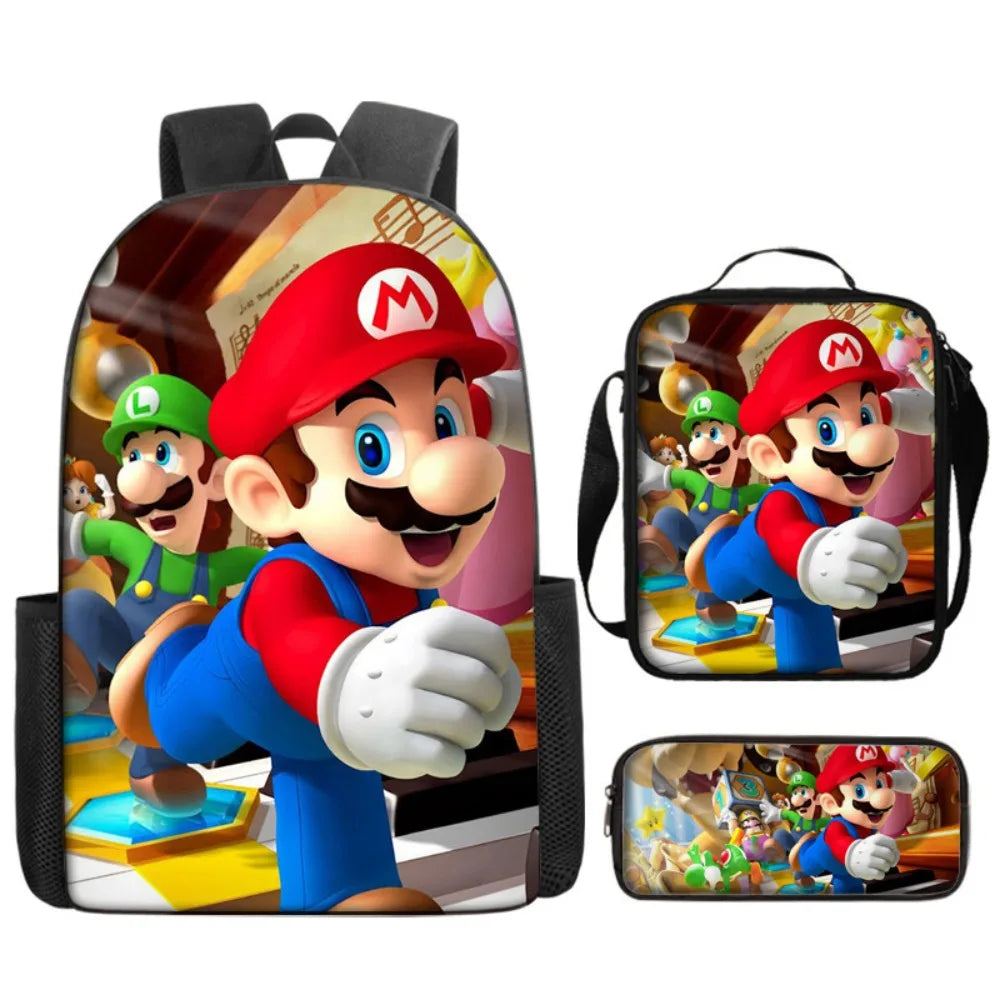 Mochila 3PC-Set 3D Mario Bros - Kamivashop