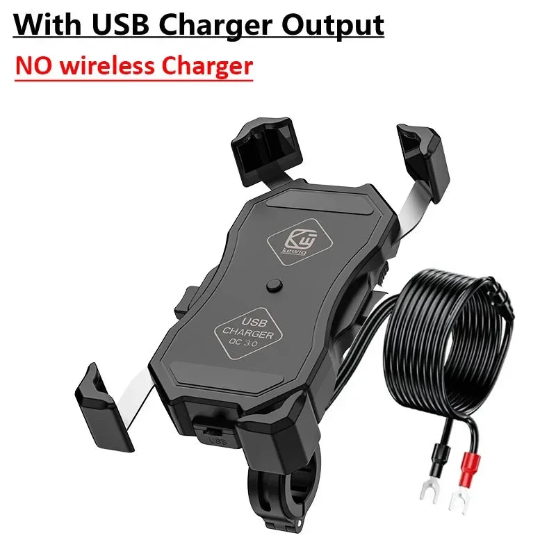 Soporte de Móvil para Moto con Carga Inalámbrica Rápida y USB