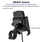 Soporte de Móvil para Moto con Carga Inalámbrica Rápida y USB