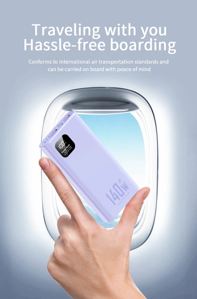 Power Bank Portátil 500000mAh con Carga Súper Rápida 140W – Batería Externa para iPhone, Samsung, Xiaomi y Huawei