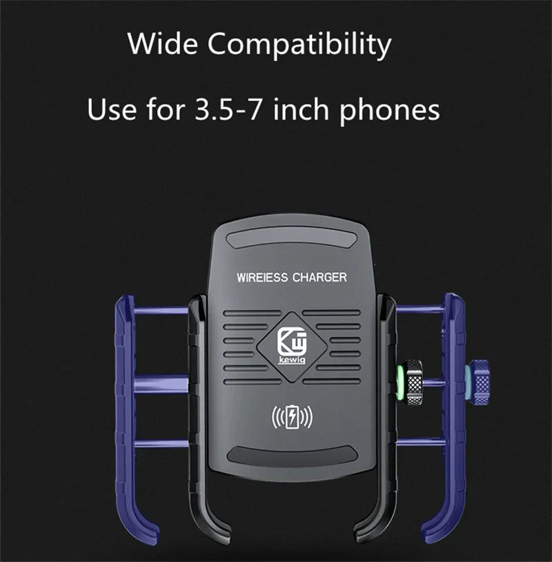 Soporte de Móvil para Moto con Carga Inalámbrica Rápida y USB