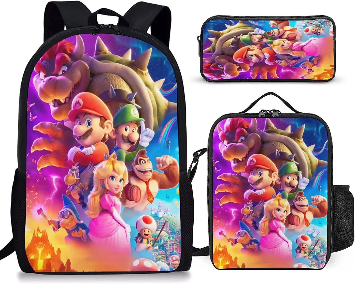 Mochila 3PC-Set 3D Mario Bros - Kamivashop