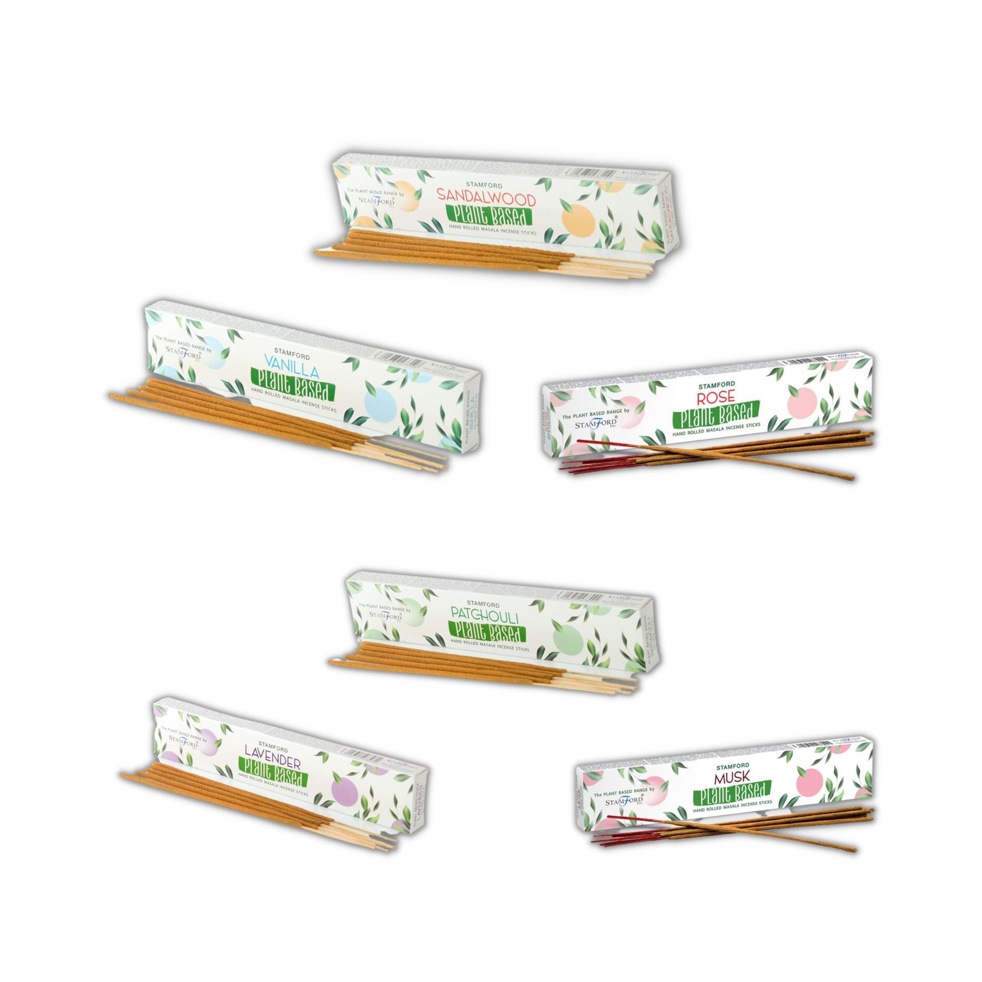 Incienso Masala Natural a Base de Plantas – Pack Surtido 6 Fragancias | Lavanda, Rosas, Sándalo y más