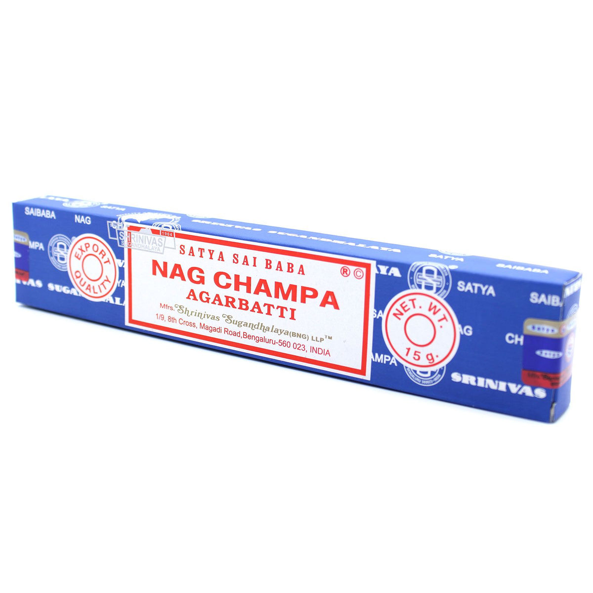 Blue box of Satya Sai Baba Nag Champa Agarbatti incense sticks