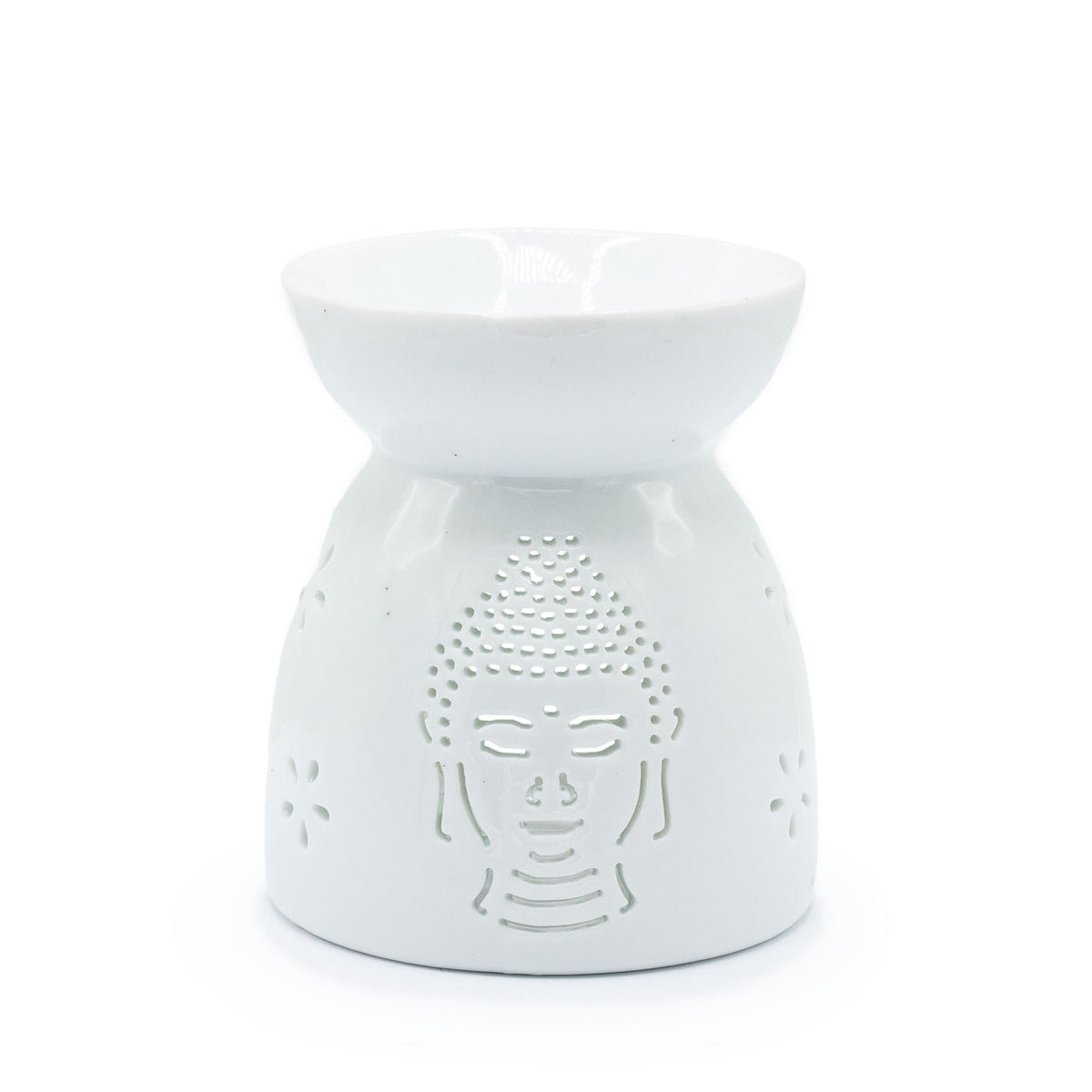 Duftöllampe mit Buddha-Motiv – Weiß