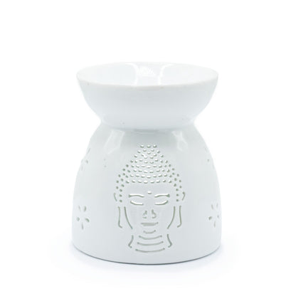Duftöllampe mit Buddha-Motiv – Weiß