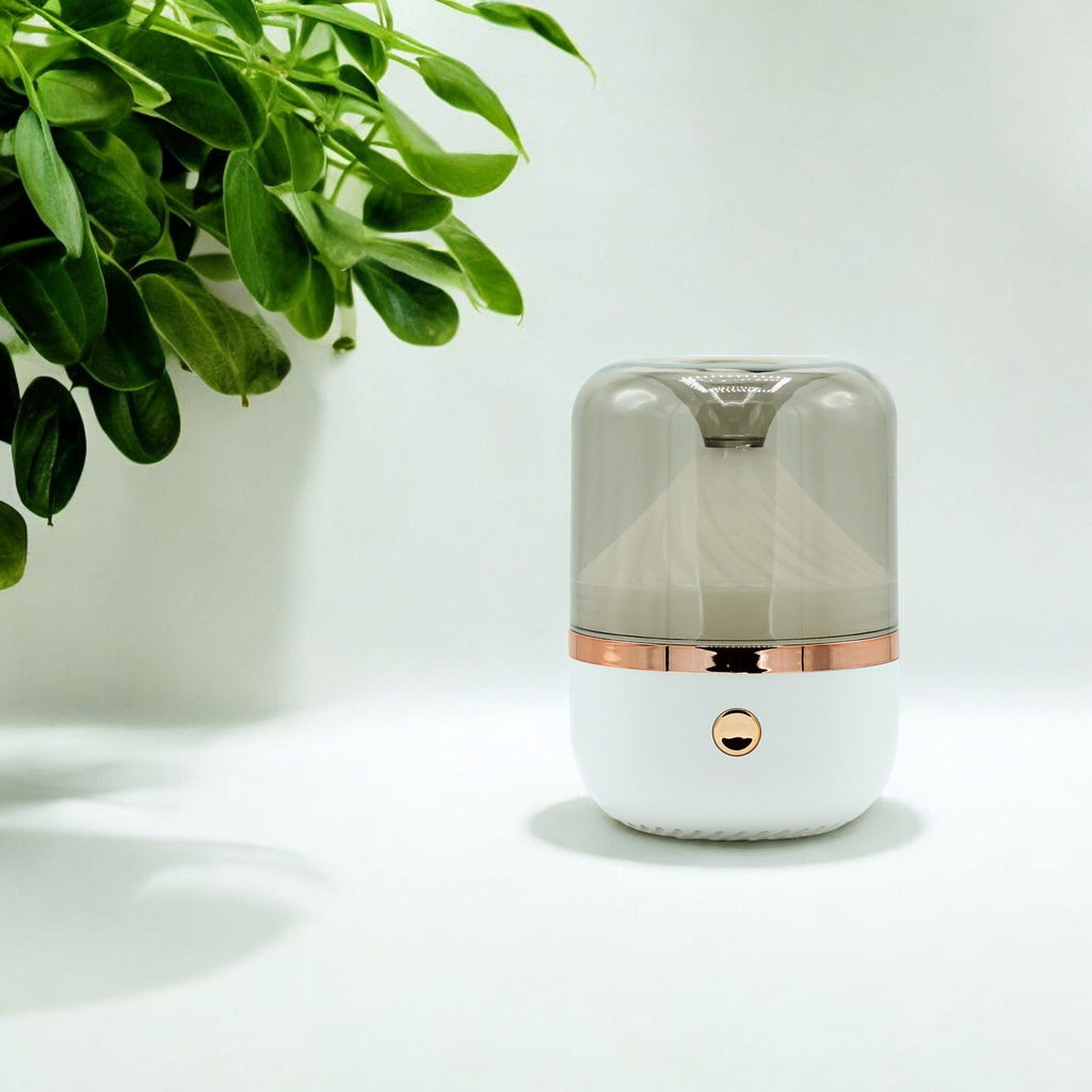 Difusor Aroma Blanco y Bronce - USB - Cambio de color
