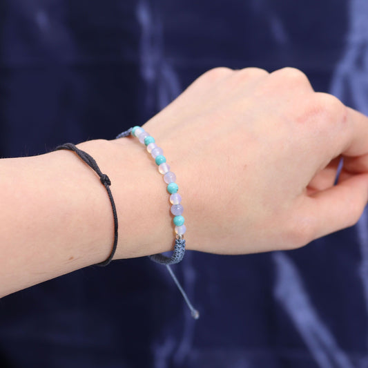 Vela de Cristal del Zodiaco con Pulsera de Piedras Preciosas - Piscis