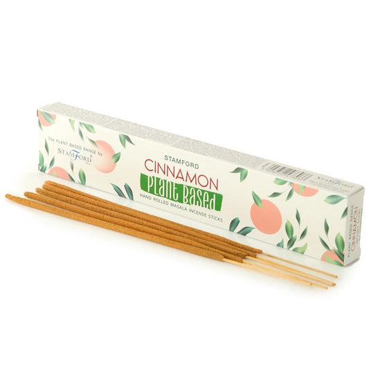 Stamford Cinnamon Plant Based hand rolled masala incense sticks and packaging