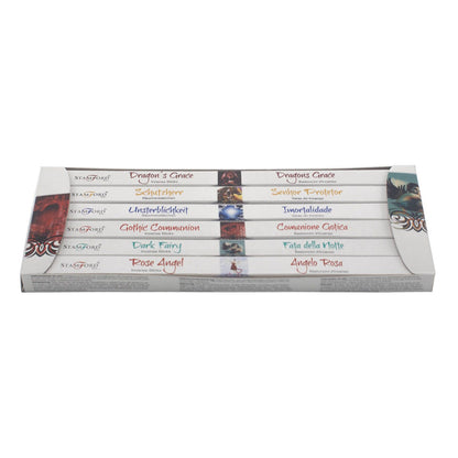Assorted variety pack of Stamford incense sticks in a long rectangular box.