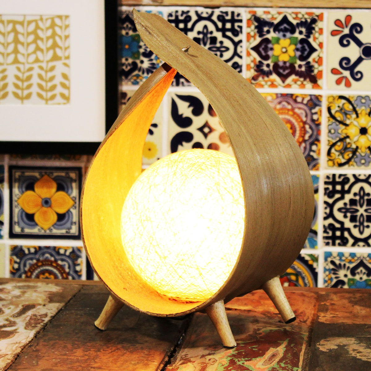 Natürliche Kokosnusslampe – Natürliche Schleife