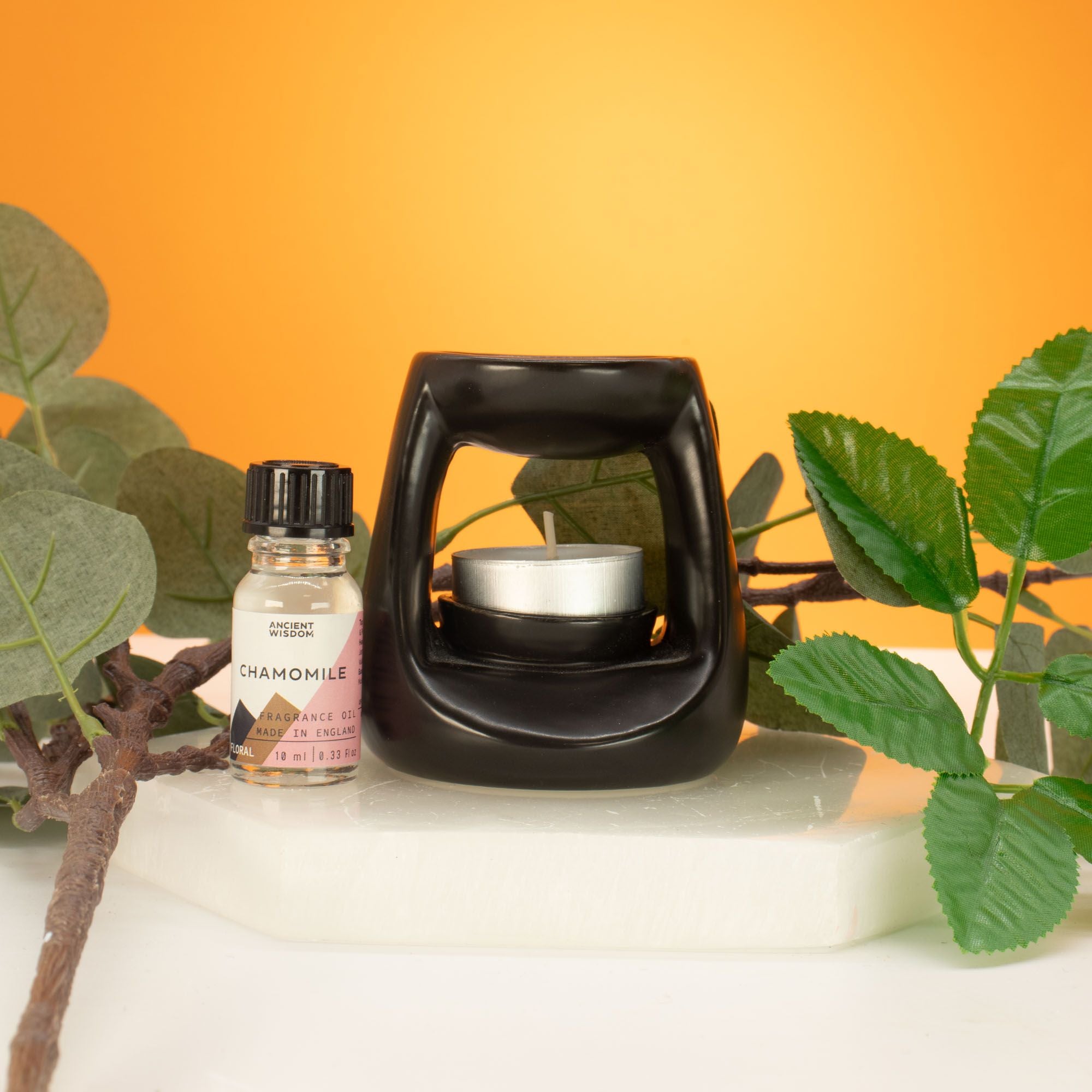 Quemador de aceite cerámico Zen - Pequeño clásico - Negro mate