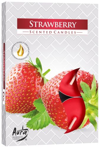 Lot de 6 Bougies Chauffe-Plat Parfumées - Fraise