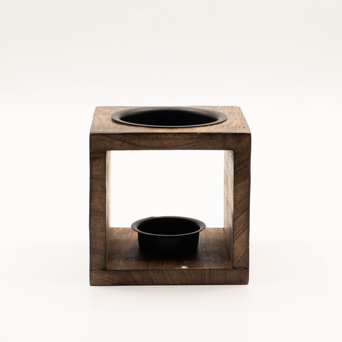 Runder Mango-Holz-Ölbrenner - Yin Yang