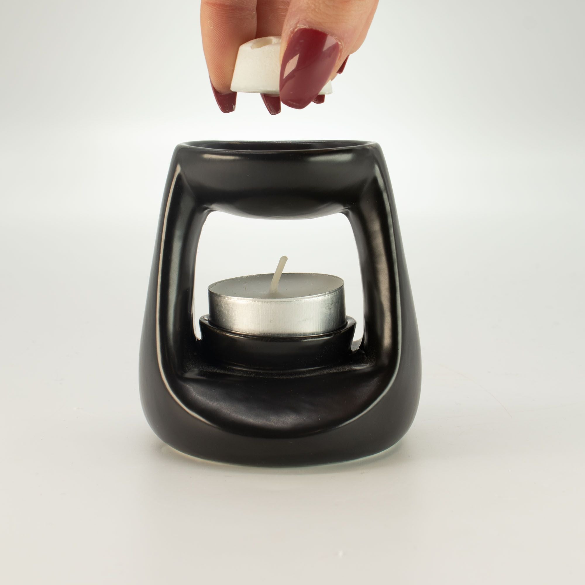 Quemador de aceite cerámico Zen - Pequeño clásico - Negro mate