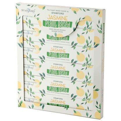 Stamford Jasmine plant-based hand rolled masala incense sticks in a display box