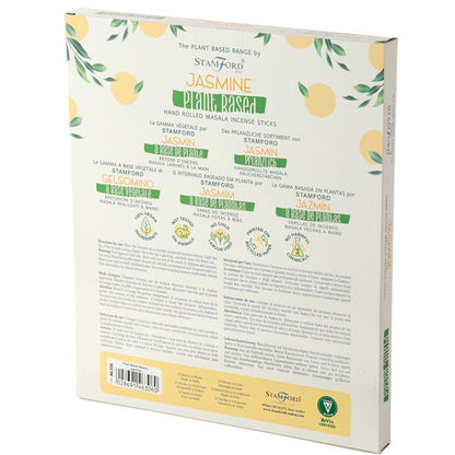 Box of Stamford Jasmine plant-based hand rolled masala incense sticks