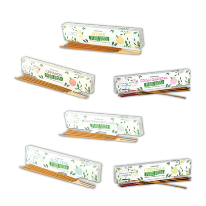 Incienso Masala Natural Stamford – Pack Surtido 6 Fragancias | Aloe Vera, Salvia Blanca, Canela, Citronela, Gardenia y Jazmín