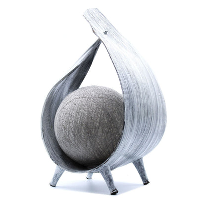 Lampe de noix de coco naturelle - Enveloppe argentée