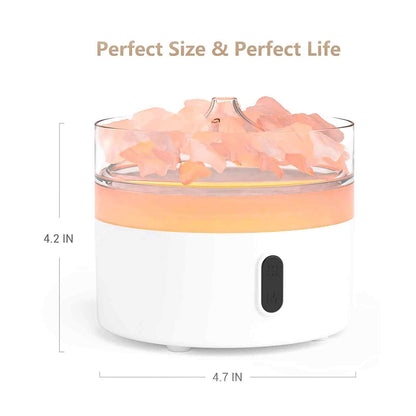 Himalaya-Salz-Aroma-Diffusor - Nachtlicht - USB-C - Flammeneffekt (Salz inbegriffen)