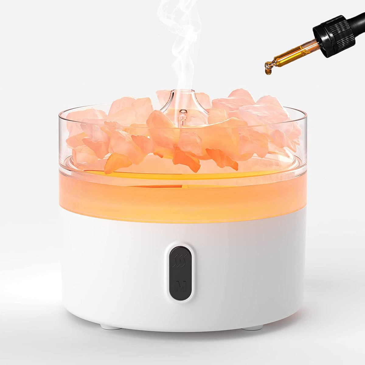 Himalaya-Salz-Aroma-Diffusor - Nachtlicht - USB-C - Flammeneffekt (Salz inbegriffen)