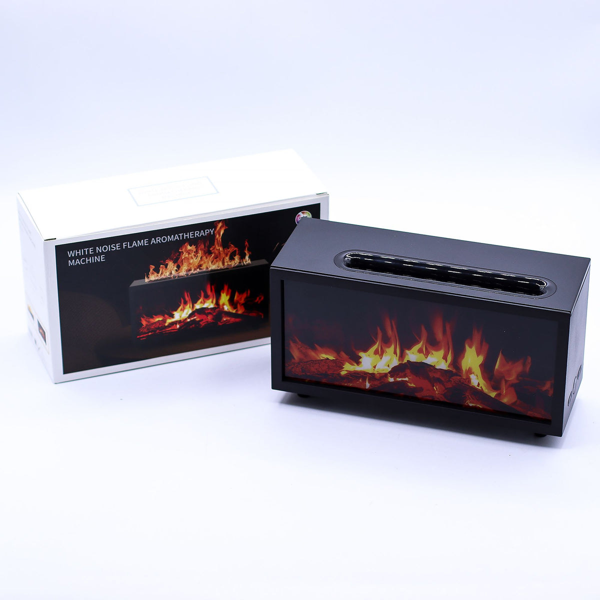 Difusor de aroma con efecto de llama y sonido de aves - USB negro - Cambio de color